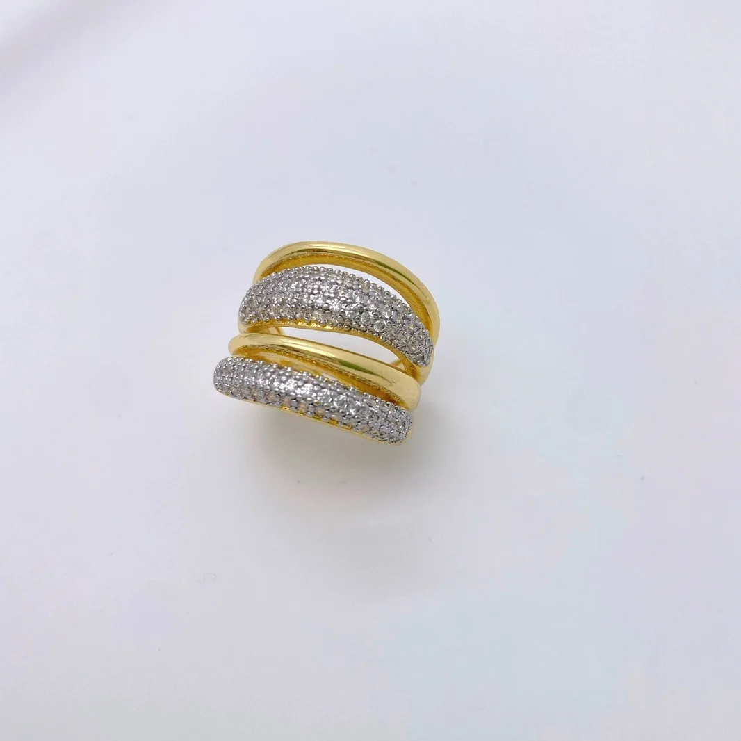 5 piezas al por mayor exageradas creativas anillos de cristal de circón diseño de capa joyería de moda para mujer regalo