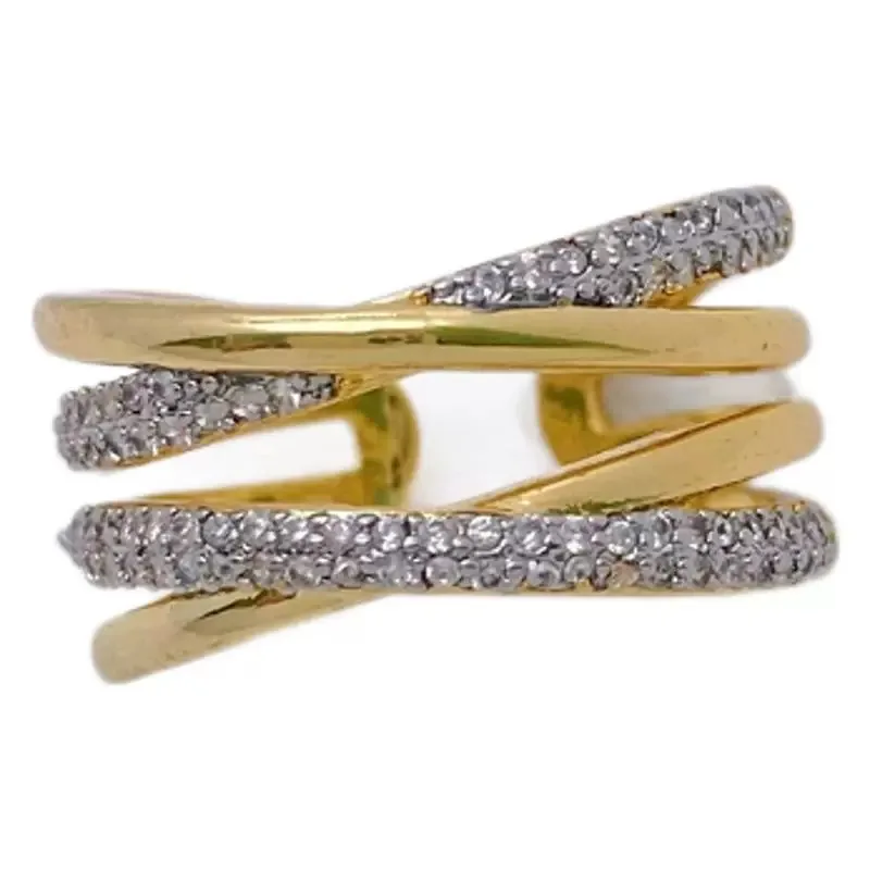 5 piezas al por mayor exageradas creativas anillos de cristal de circón diseño de capa joyería de moda para mujer regalo
