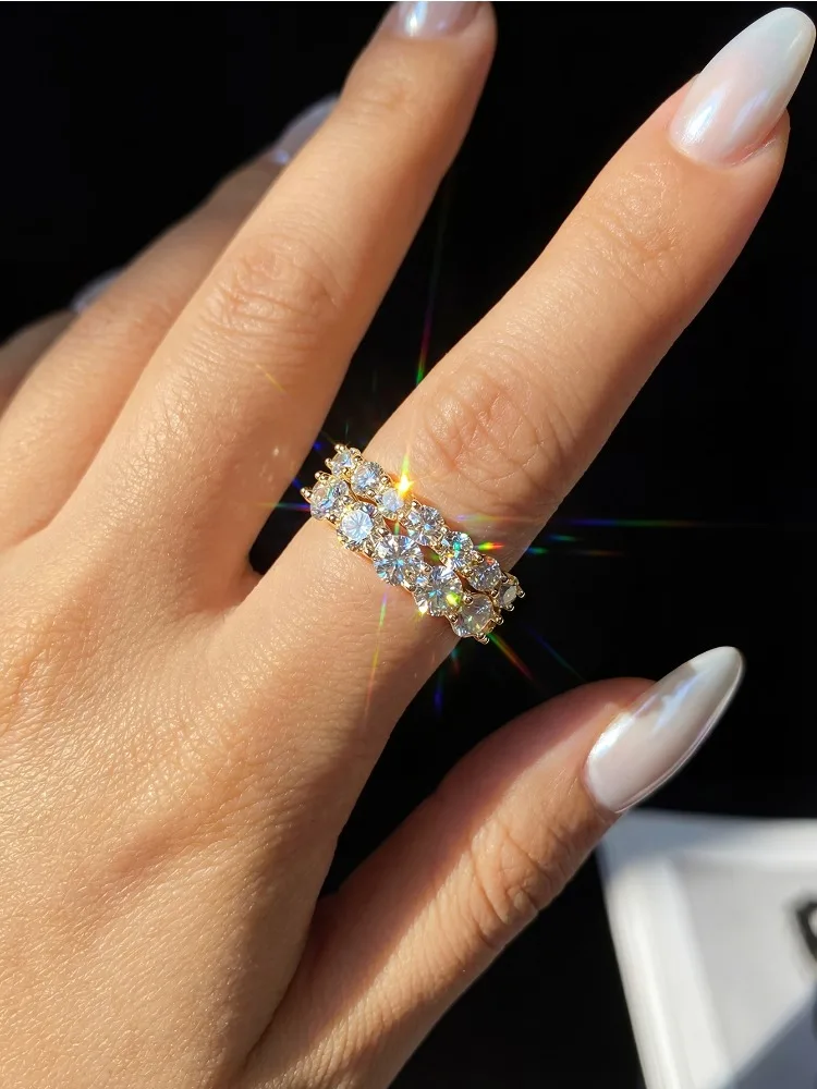Anillo de Diamante Moissanita Real de 0.7ct Novary, Plata de Ley 925, Anillos de Compromiso y Uso Diario para Mujer, Joyería Fina de Alta Calidad