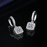 Certificados GRA 100% moissanita auténtica Plata de Ley 925 D VVS1 Pass Diamond Tester Pen pendientes de tuerca de moissanita para mujer - Imagen 2