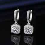 Certificados GRA 100% moissanita auténtica Plata de Ley 925 D VVS1 Pass Diamond Tester Pen pendientes de tuerca de moissanita para mujer - Imagen 3