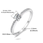 Anillo de Moissanita con Cuatro Garras y Certificado GRA, Banda de Diamantes de Laboratorio para Mujer, Plata de Ley 925 Chapada en Oro, Joyería Fina - Imagen 3