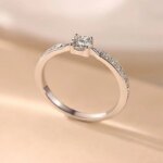 Anillo de Moissanita con Cuatro Garras y Certificado GRA, Banda de Diamantes de Laboratorio para Mujer, Plata de Ley 925 Chapada en Oro, Joyería Fina - Imagen 2