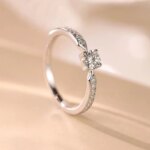 Anillo de Moissanita con Cuatro Garras y Certificado GRA, Banda de Diamantes de Laboratorio para Mujer, Plata de Ley 925 Chapada en Oro, Joyería Fina