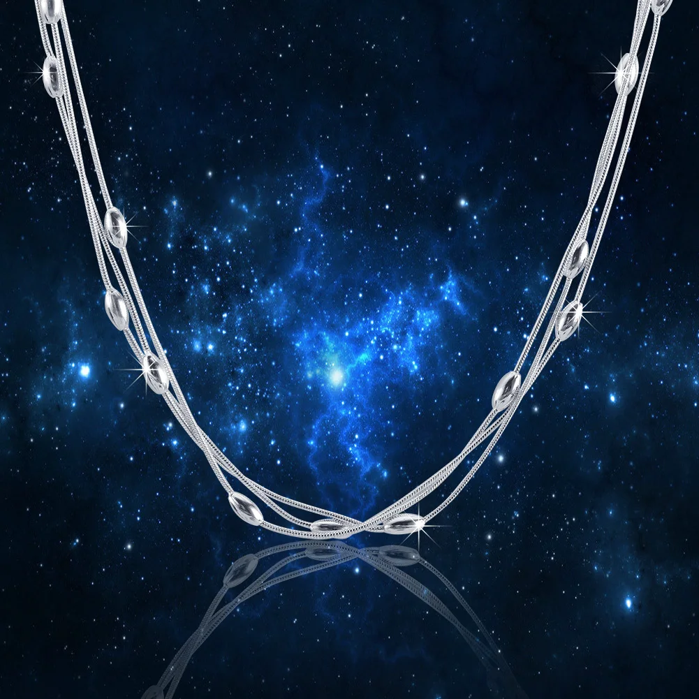 Collar de cuentas de plata de ley 925 para mujer, accesorios de lujo para fiesta y boda, joyería, regalos de navidad