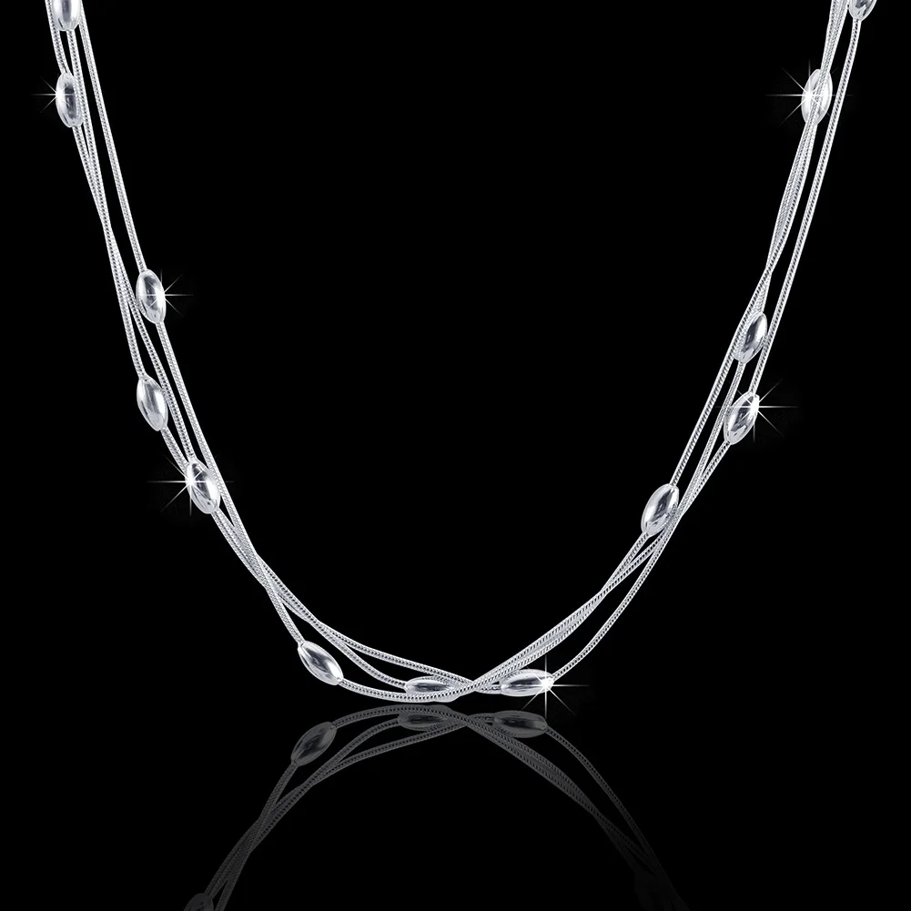 Collar de cuentas de plata de ley 925 para mujer, accesorios de lujo para fiesta y boda, joyería, regalos de navidad