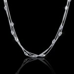 Collar de cuentas de plata de ley 925 para mujer, accesorios de lujo para fiesta y boda, joyería, regalos de navidad - Imagen 3