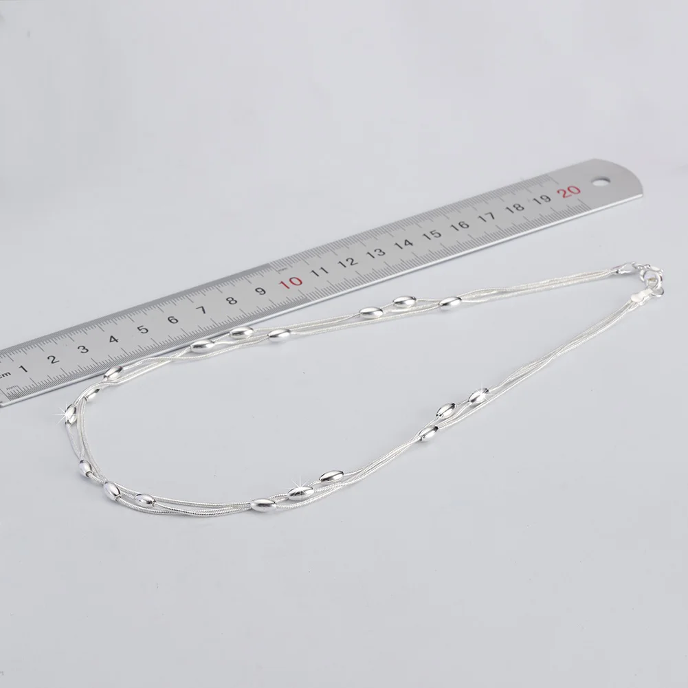 Collar de cuentas de plata de ley 925 para mujer, accesorios de lujo para fiesta y boda, joyería, regalos de navidad