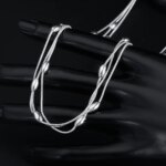 Collar de cuentas de plata de ley 925 para mujer, accesorios de lujo para fiesta y boda, joyería, regalos de navidad - Imagen 5