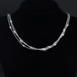 Collar de cuentas de plata de ley 925 para mujer, accesorios de lujo para fiesta y boda, joyería, regalos de navidad - Imagen 2