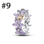 Ofertas Destacadas: Cuentas de Plata de Ley 925 con Diseño de Flor y Lazo, Zirconia, para Pendientes, Anillos, Colgantes, Ideales para Pulseras y Collares DIY de Mujer, Regalos de Joyería - Imagen 6