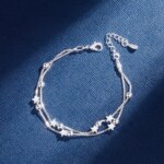 Pulseras de plata de ley 925 con estrellas para mujer, dijes de diseñador de moda, joyería para fiestas y bodas, regalos navideños