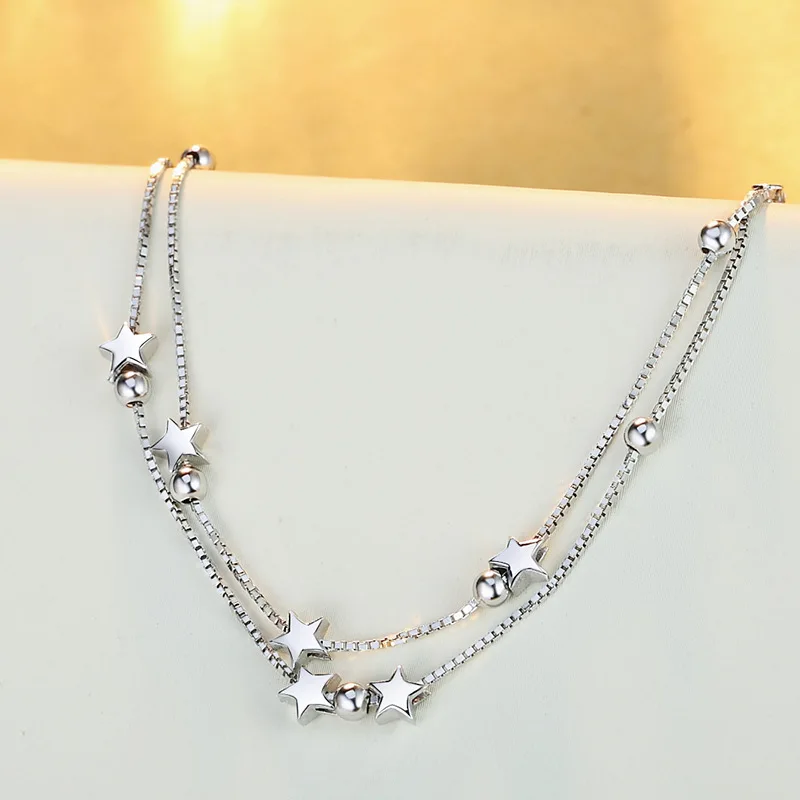 Pulseras de plata de ley 925 con estrellas para mujer, dijes de diseñador de moda, joyería para fiestas y bodas, regalos navideños
