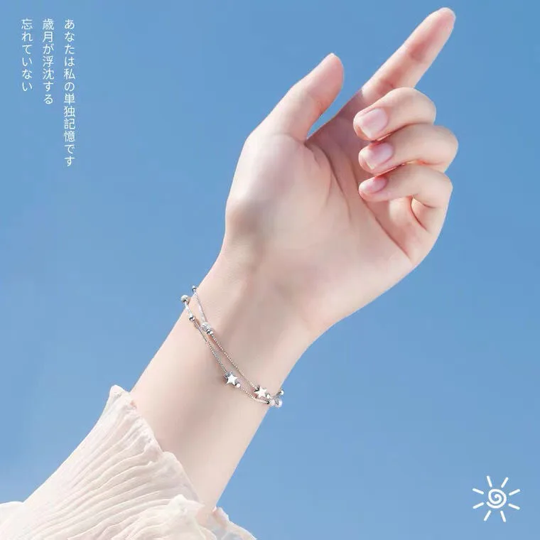 Pulseras de plata de ley 925 con estrellas para mujer, dijes de diseñador de moda, joyería para fiestas y bodas, regalos navideños