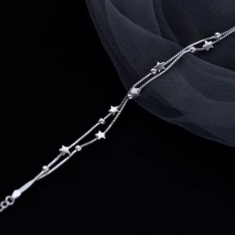 Pulseras de plata de ley 925 con estrellas para mujer, dijes de diseñador de moda, joyería para fiestas y bodas, regalos navideños