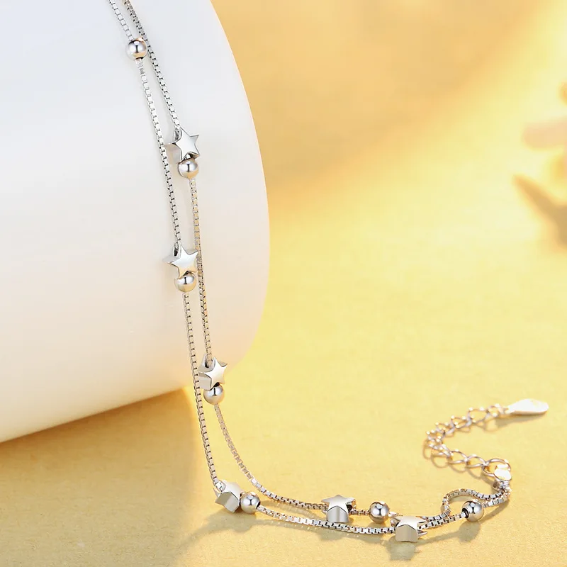Pulseras de plata de ley 925 con estrellas para mujer, dijes de diseñador de moda, joyería para fiestas y bodas, regalos navideños