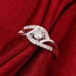Nueva ropa de calle, anillos de diamantes de circón brillante de Plata de Ley 925 para mujer, regalos de fiesta de boda, joyería fina, anillos de compromiso - Imagen 4