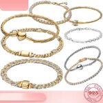 Nueva Pulsera de Plata de Ley 925 con Circonitas Redondas de Lujo para Mujer, 2026, Regalos de Joyería Fina para Bodas y Fiestas