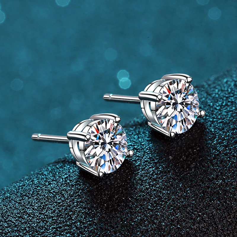 KNOBSPIN-pendientes de moissanita de 2,0 quilates para mujer, aretes de diamante cultivado en laboratorio, joyería fina de Plata de Ley 925, regalo