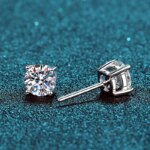 KNOBSPIN-pendientes de moissanita de 2,0 quilates para mujer, aretes de diamante cultivado en laboratorio, joyería fina de Plata de Ley 925, regalo - Imagen 3