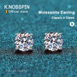 KNOBSPIN-pendientes de moissanita de 2,0 quilates para mujer, aretes de diamante cultivado en laboratorio, joyería fina de Plata de Ley 925, regalo