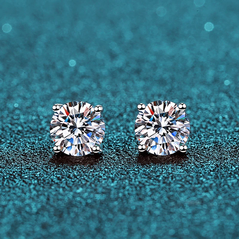 KNOBSPIN-pendientes de moissanita de 2,0 quilates para mujer, aretes de diamante cultivado en laboratorio, joyería fina de Plata de Ley 925, regalo