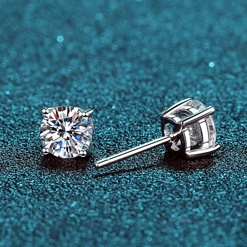 KNOBSPIN-pendientes de moissanita de 2,0 quilates para mujer, aretes de diamante cultivado en laboratorio, joyería fina de Plata de Ley 925, regalo