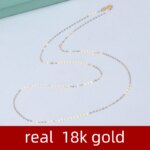 NYMPH Real 18K oro amarillo cadena Chopin collar Au750 joyería fina boda para mujer regalo de boda X269 22-9-14 - Imagen 4