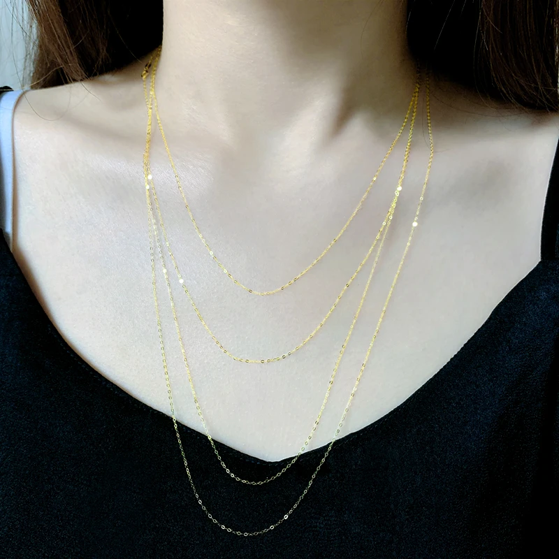 NYMPH Real 18K oro amarillo cadena Chopin collar Au750 joyería fina boda para mujer regalo de boda X269 22-9-14