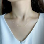 NYMPH Real 18K oro amarillo cadena Chopin collar Au750 joyería fina boda para mujer regalo de boda X269 22-9-14 - Imagen 2