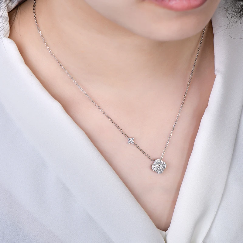 Rrjzz GRA certificado D-Color VVS1 Moissanite colgante collar laboratorio creado imitación diamante para mujeres encanto collar joyería regalo