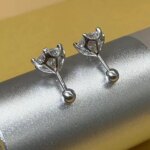 BIJOX STORY-pendientes de tuerca de moissanita para mujer, Color D, Plata de Ley 925, 6 puntas de diamante, joyería fina para boda - Imagen 5
