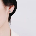 BIJOX STORY-pendientes de tuerca de moissanita para mujer, Color D, Plata de Ley 925, 6 puntas de diamante, joyería fina para boda - Imagen 6