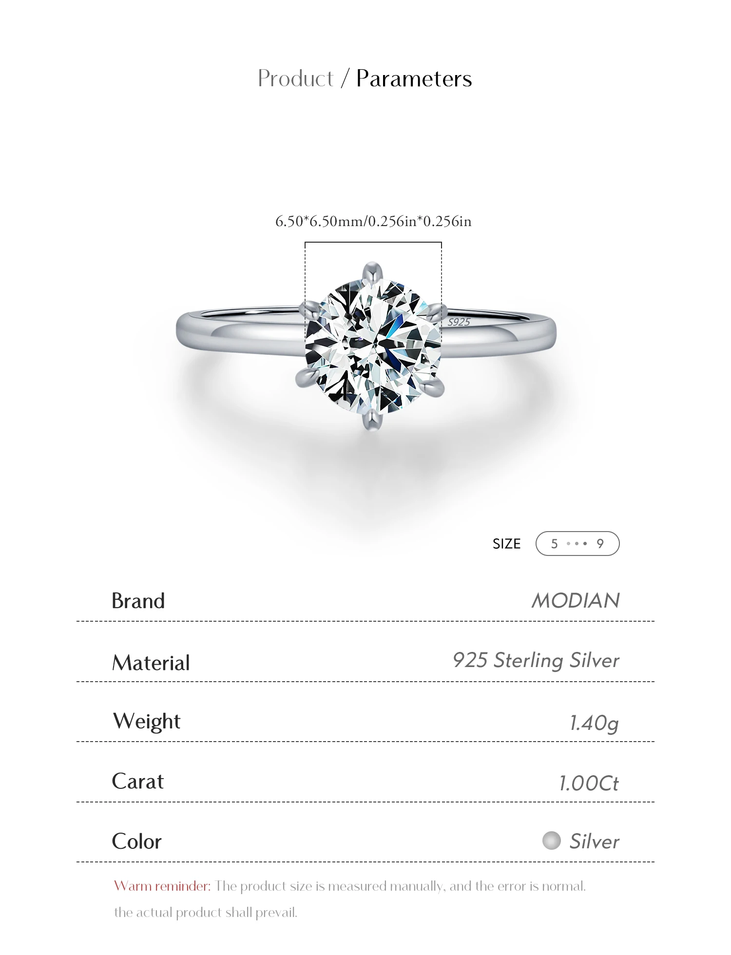 MODIAN-Anillo de diamante de laboratorio de moissanita para mujer, Plata de Ley 925, compromiso de boda, chapado en platino, joyería fina