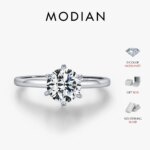 MODIAN-Anillo de diamante de laboratorio de moissanita para mujer, Plata de Ley 925, compromiso de boda, chapado en platino, joyería fina