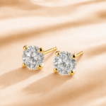 Pendientes de Diamantes Cultivados en Laboratorio Personalizados, Oro de 9K y 14K, 0.1ct a 1ct, Claridad VS, Color D, Joyería Fina para Mujer, Aniversario, Compromiso - Imagen 2