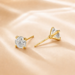 Pendientes de Diamantes Cultivados en Laboratorio Personalizados, Oro de 9K y 14K, 0.1ct a 1ct, Claridad VS, Color D, Joyería Fina para Mujer, Aniversario, Compromiso