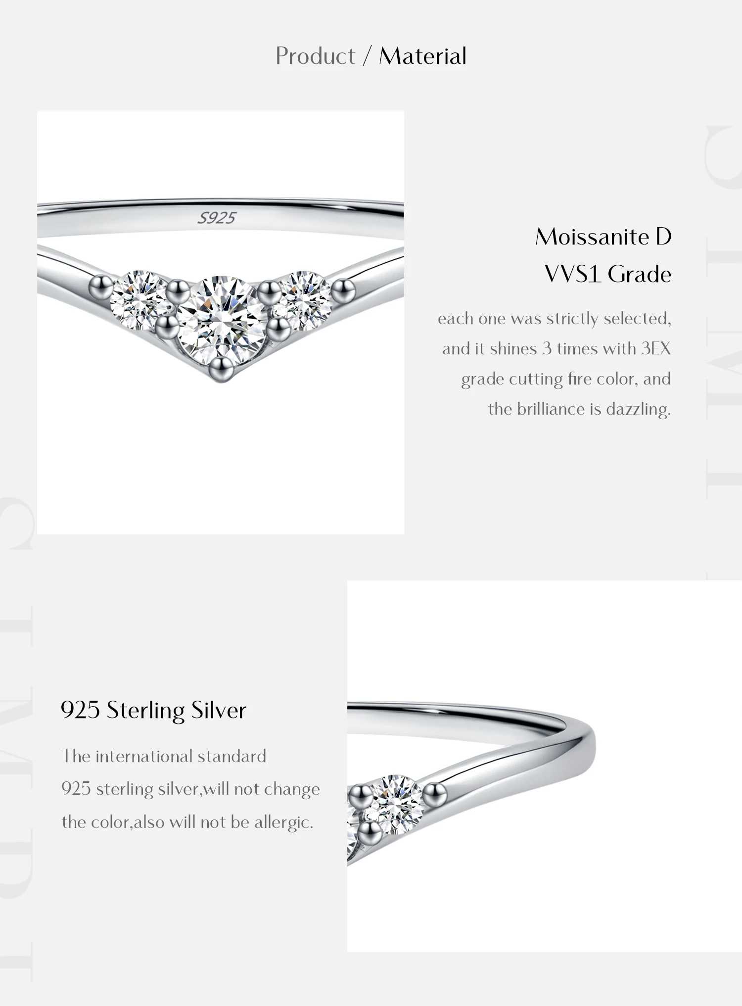 Anillo MODIAN de moissanita Simple eternidad, Plata de Ley 925, anillos de boda finos simples brillantes para mujer, regalo de joyería fina