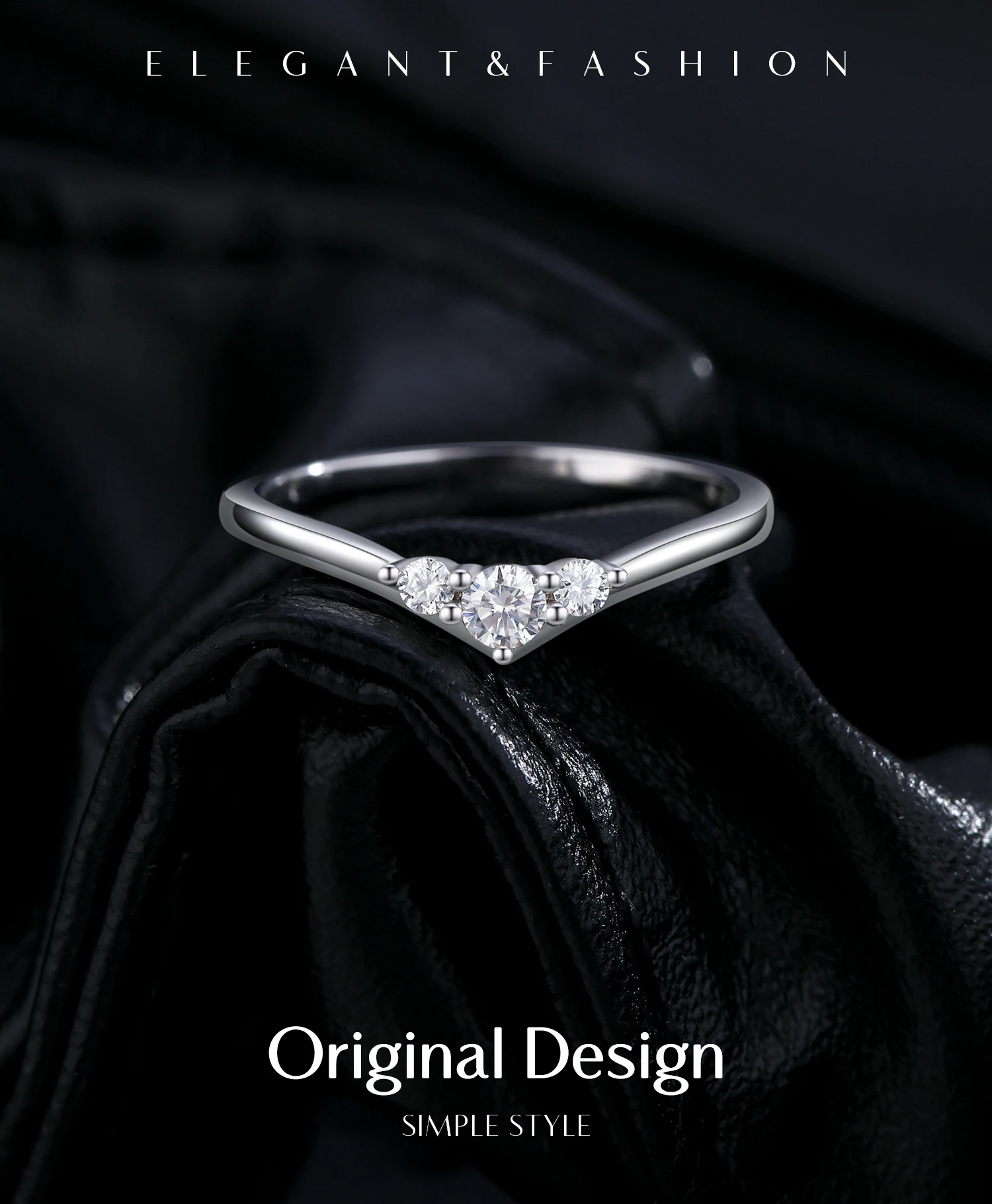 Anillo MODIAN de moissanita Simple eternidad, Plata de Ley 925, anillos de boda finos simples brillantes para mujer, regalo de joyería fina