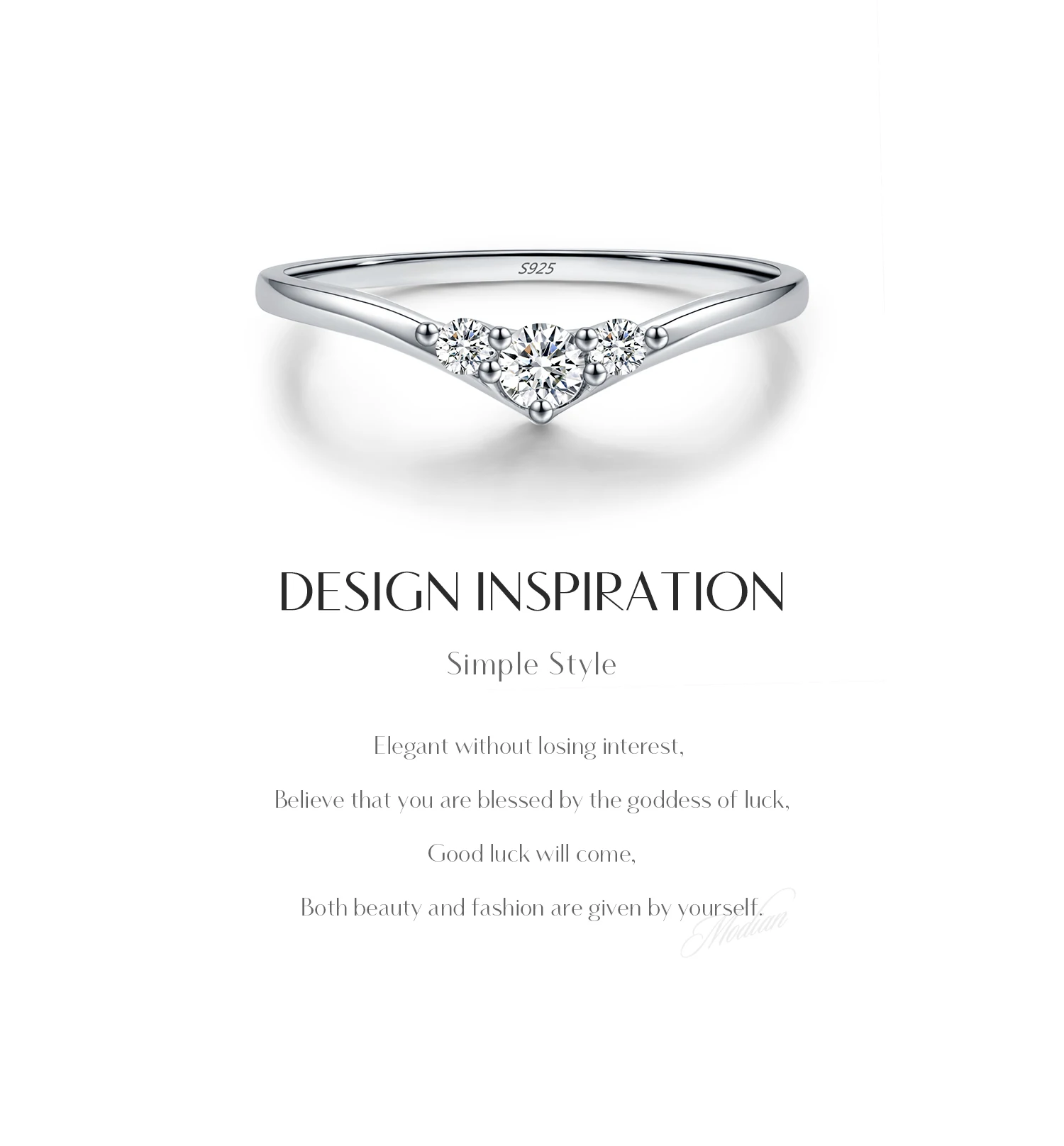 Anillo MODIAN de moissanita Simple eternidad, Plata de Ley 925, anillos de boda finos simples brillantes para mujer, regalo de joyería fina