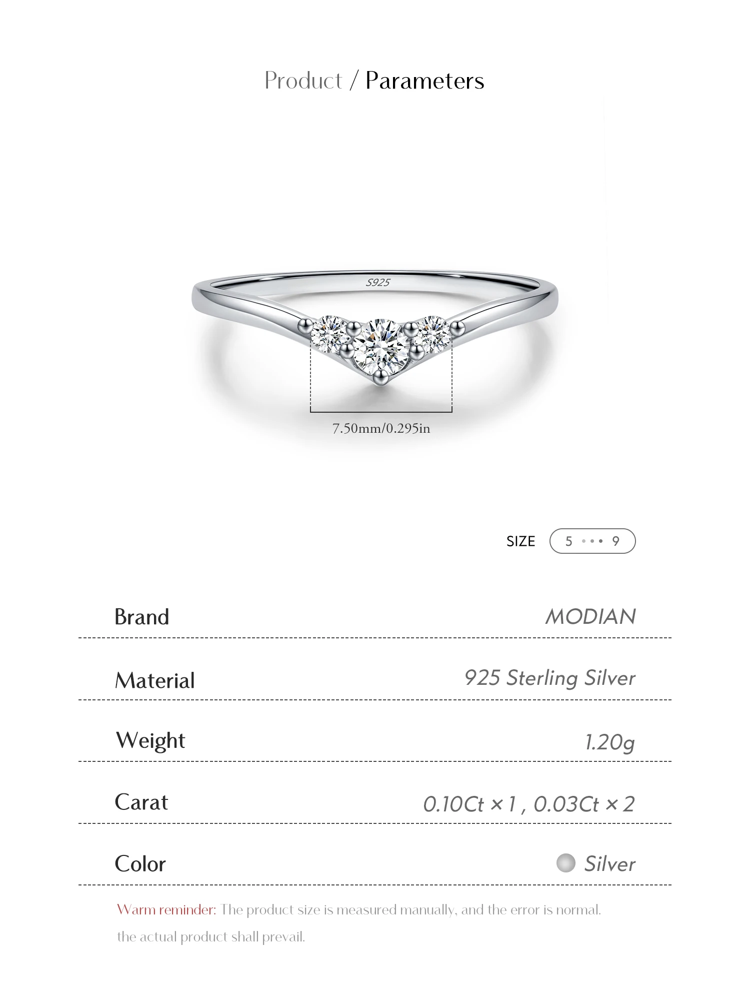 Anillo MODIAN de moissanita Simple eternidad, Plata de Ley 925, anillos de boda finos simples brillantes para mujer, regalo de joyería fina