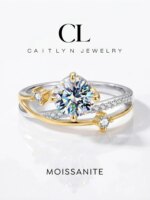 Anillos de boda románticos con diamantes de moissanita certificados de 1 quilate, diseño de caminos de estrellas, para mujer, regalo para citas, joyería fina de plata de ley 925