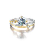 Anillos de boda románticos con diamantes de moissanita certificados de 1 quilate, diseño de caminos de estrellas, para mujer, regalo para citas, joyería fina de plata de ley 925 - Imagen 5