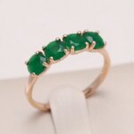 Anillo de Oro Rosa de 18K 100% para Mujer con Esmeralda Natural, Joyería, Anillos de Bisutería, Anillos de Mujer, Anillos de Oro con Piedras Preciosas, Caja - Imagen 3