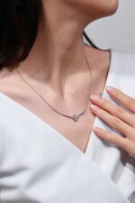 Collar de Diamantes Cultivados en Laboratorio Personalizado, Oro de 9K y 14K, 1.4cttw, Claridad VS, Color D, Joyería Fina para Mujer, Aniversario, Compromiso - Imagen 5