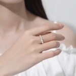 Anillo de diamante moissanita con piedras de 5 uds para mujer, plata 925 100% chapada en oro rosa, joyería fina con regalos de compromiso certificados - Imagen 4