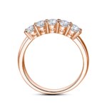 Anillo de diamante moissanita con piedras de 5 uds para mujer, plata 925 100% chapada en oro rosa, joyería fina con regalos de compromiso certificados - Imagen 3
