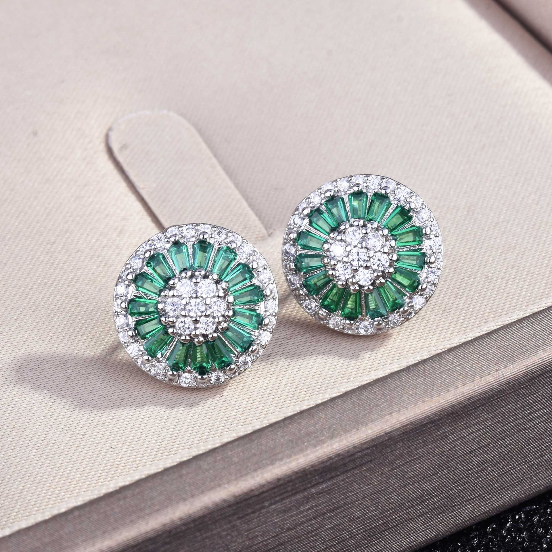 DIWENFU-pendientes de gota de plata de ley auténtica S925, joyería de Esmeralda Natural para mujer, joyería fina de Bizuteria, caja de pendientes turquesa con piedras preciosas