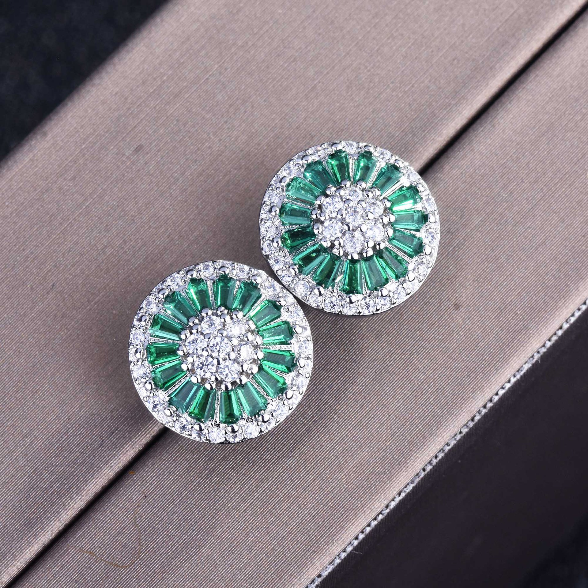 DIWENFU-pendientes de gota de plata de ley auténtica S925, joyería de Esmeralda Natural para mujer, joyería fina de Bizuteria, caja de pendientes turquesa con piedras preciosas