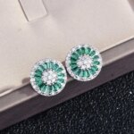 DIWENFU-pendientes de gota de plata de ley auténtica S925, joyería de Esmeralda Natural para mujer, joyería fina de Bizuteria, caja de pendientes turquesa con piedras preciosas - Imagen 4